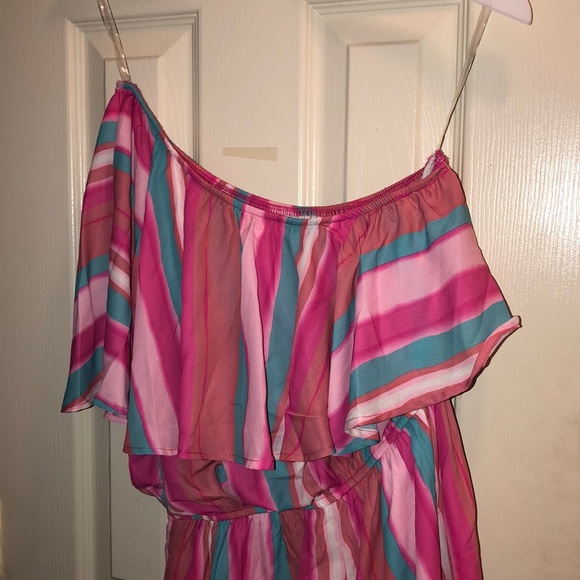 Pink Lily • Landed in Paradise Pink Striped Romper - Picture 8 of 8